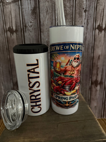 2026 Krewe of Neptune Spring Party Tumbler/Can Holder