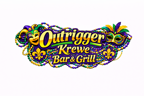 Outrigger Bar and Grill Mardi Gras Tshirt- long sleeve