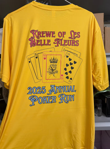 Les Belle Fleurs Poker Run T-Shirt and Can Holder/Tumbler Bundle